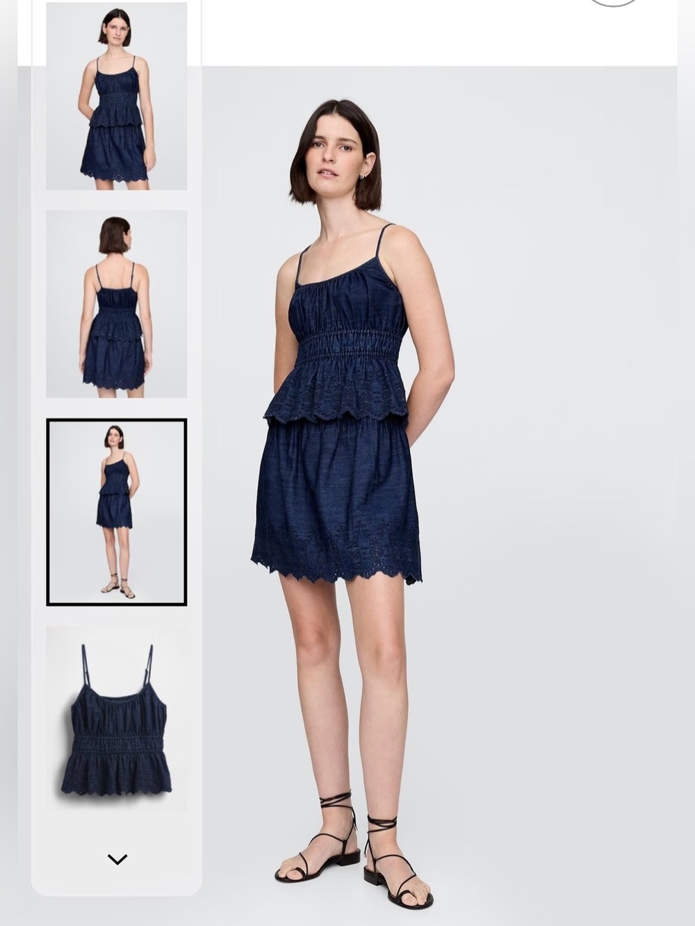 GAP Navy Eyelet Tiered Top